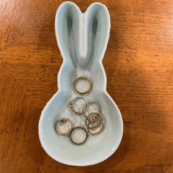 Light Blue Ceramic Bunny Dish - Picture 1 of 15